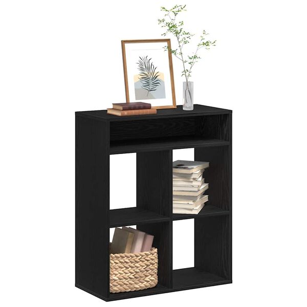 vidaXL Book Cabinet Black Engineered Wood Medium Book Cabinet