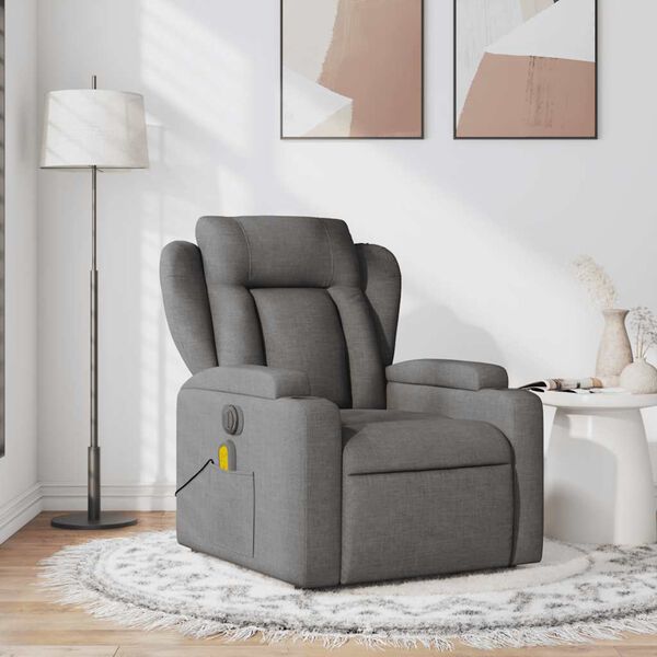 vidaXL Massage Recliner Chair Dark Grey