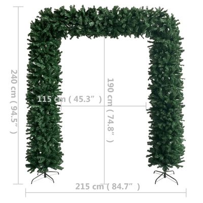 vidaXL Christmas Tree Arch with LEDs Green 94.5"