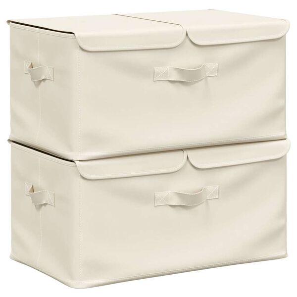 vidaXL Storage Box Set of 2 Cream