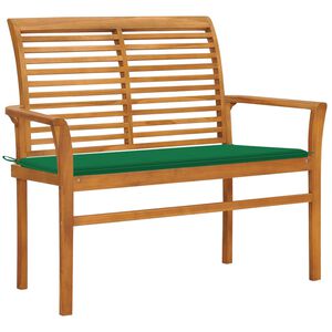 vidaXL Garden Bench Teak Wood Color Solid Teak Wood, Fabric (100% polyester)