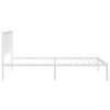 vidaXL Bed Frame White Powder-Coated Steel Twin Metal Bed Frame