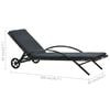vidaXL Sun Lounger Anthracite PE rattan 78.7 in long and 25.6 in wide