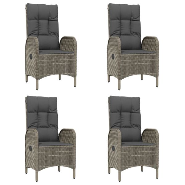 vidaXL Garden Dining Set Black and Gray