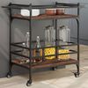 vidaXL Kitchen Trolley Brown Oak 32.3"x15.7"x30.9" Engineered Wood