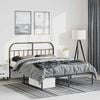 vidaXL Bed Frame Black Powder-Coated Steel King Size Bed Frame