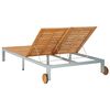 vidaXL Double Sun Lounger Solid Wood Acacia