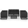 vidaXL Garden Lounge Set Black Solid pinewood, fabric (100% polyester)