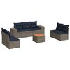 vidaXL 8 Piece Patio Sofa Set with Cushions Gray Poly Rattan
