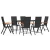 vidaXL Garden Dining Set Black and Brown