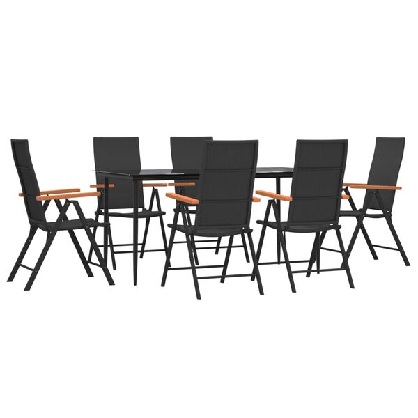 vidaXL Garden Dining Set Black and Brown