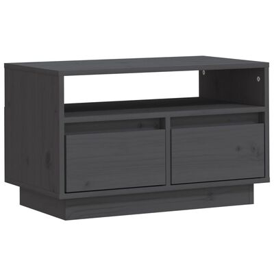 vidaXL TV Stand Gray 23.6"x13.8"x14.6" Solid Wood Pine