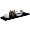 vidaXL Wall Shelf Set of 2 High gloss black Honeycomb MDF, metal