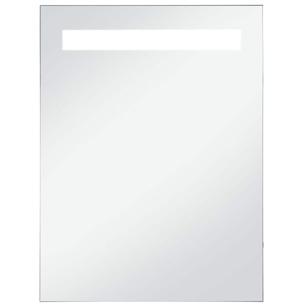vidaXL Bathroom Mirror Silver Glass 23.6 x 31.5 in Lights