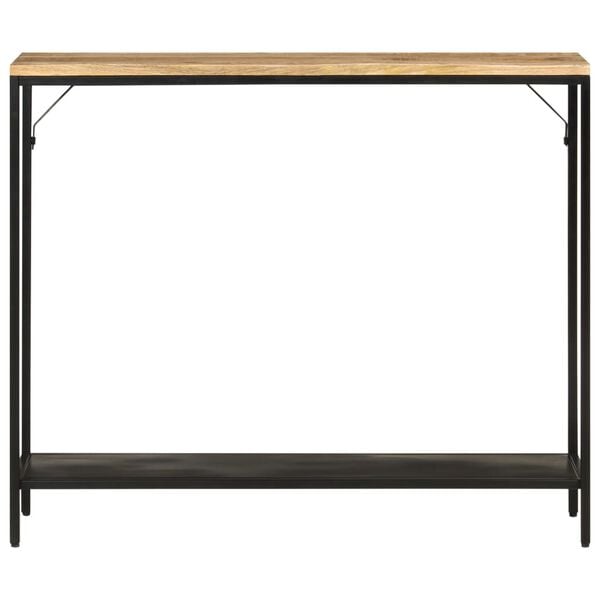 vidaXL Console Table Black, Mango Wood Solid Mango Wood, Iron
