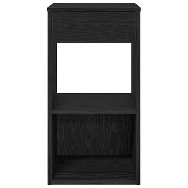 vidaXL Bedside Cabinet Black Oak Engineered wood Standard