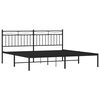 vidaXL Bed Frame Black Powder-Coated Steel Super King Bed Frame