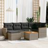 vidaXL Garden Sofa Set Grey PE Rattan 7 Piece Modular Garden Sofa Set