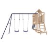 vidaXL Outdoor Playset Natural Pine, Blue Solid Pine Wood, Polypropylene