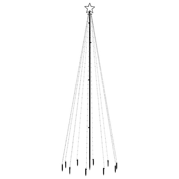 vidaXL Christmas Tree With Spike Warm white Powder-coated steel, copper, PVC