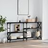vidaXL Console Table Black Engineered wood, steel 59.1 x 11.4 x 30.1 in