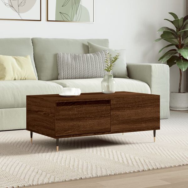 vidaXL Coffee Table Brown Oak Engineered wood, Metal Medium Coffee Table
