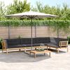 vidaXL Pallet Sofa Set Anthracite Solid Acacia wood, Polyester Large