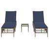 vidaXL Patio Sun Lounger Grey PE rattan, Powder-coated steel Standard