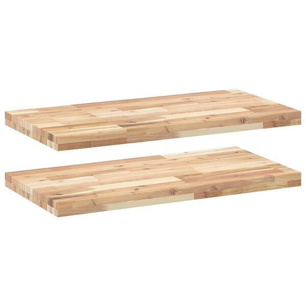 vidaXL Floating Shelves 2 pcs 31.5x15.7x1.6" Untreated Solid Wood Acacia