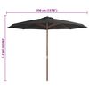 vidaXL Garden Parasol Anthracite Polyester, Wooden Pole Large