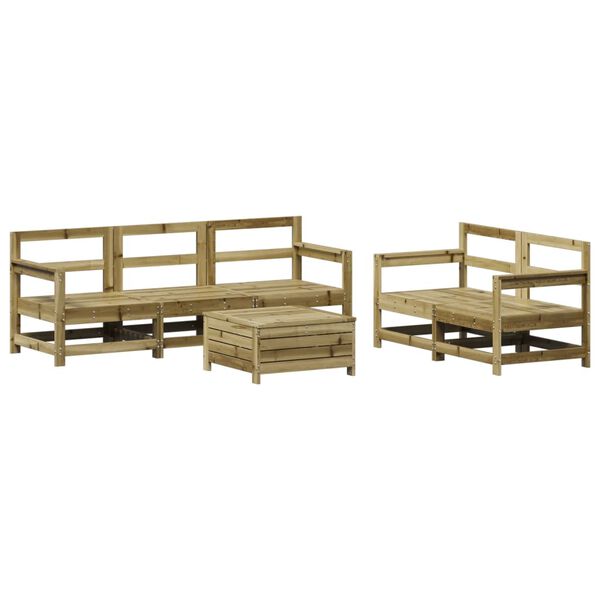 vidaXL Garden Sofa Set Natural Wood Solid Pine Wood Standard Modular