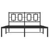 vidaXL Bed Frame Black Powder-Coated Steel Double Bed Frame