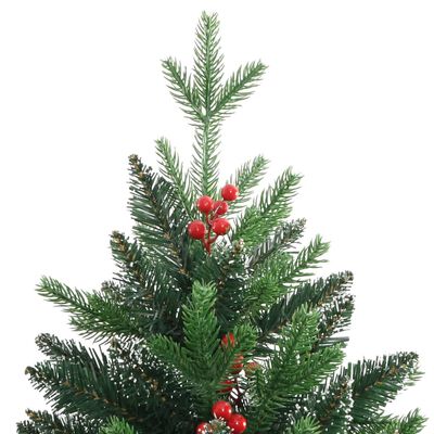 vidaXL Artificial Hinged Christmas Tree with Red Berries 82.7"