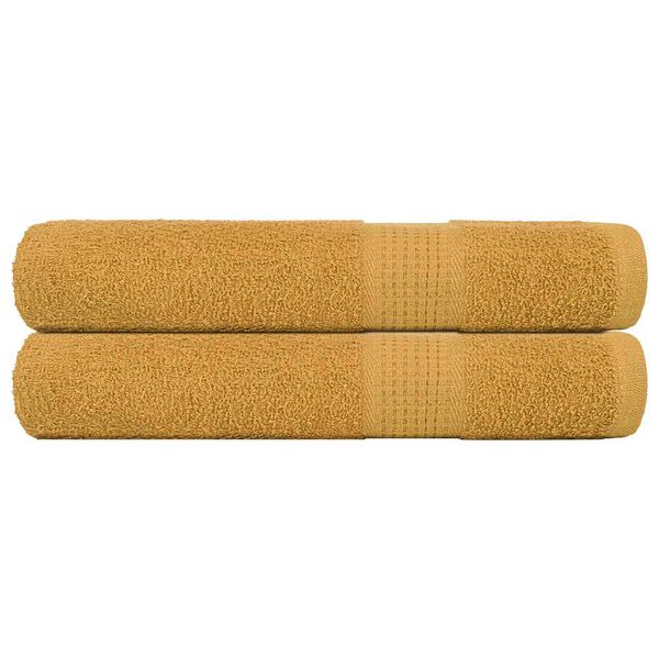 vidaXL Towel Set of 2 Gold 100% Cotton 39.4 x 78.7 in Towel