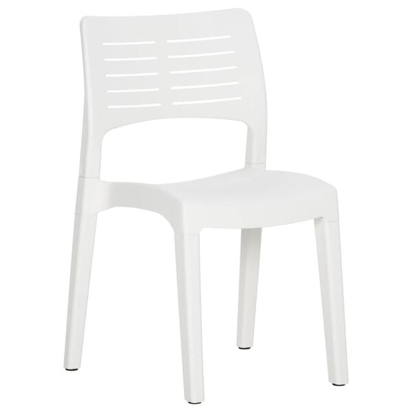 vidaXL Garden Chair Set of 2 White Polypropylene Standard Stackable