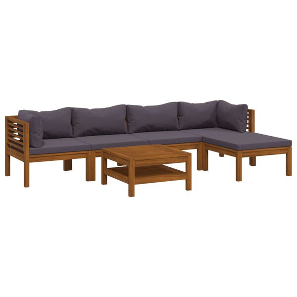 vidaXL Wooden Lounge Set Dark grey