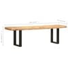 vidaXL Bench 63" Solid Rough Mango Wood and Steel