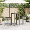 vidaXL Garden Bar Set Grey PE rattan Medium Removable Covers