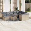 vidaXL Garden Sofa Set Beige Poly Rattan Large Modular Garden Sofa Set
