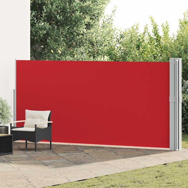 vidaXL Side Awning Red and Grey