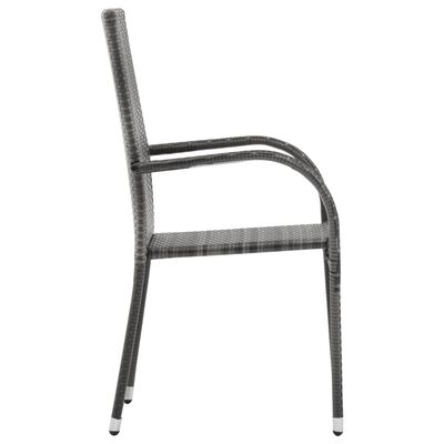 vidaXL Stackable Patio Chairs 4 pcs Gray Poly Rattan