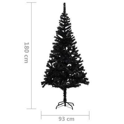 vidaXL Artificial Christmas Tree with Stand Black 70.9" PVC