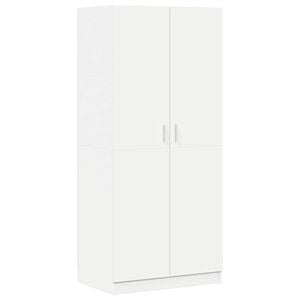 vidaXL Wardrobe White Engineered Wood Compact Wardrobe Rectangular
