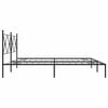 vidaXL Bed Frame Black Powder-Coated Steel Double Bed Bed Frame