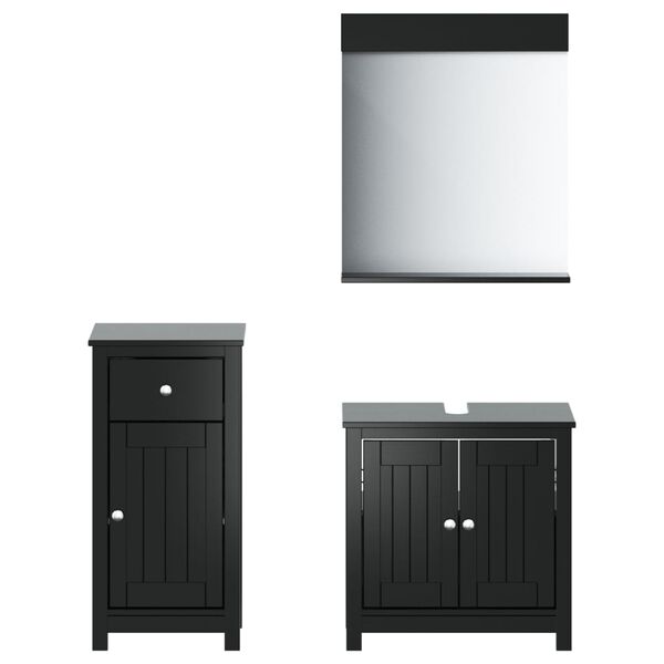 vidaXL Bathroom Furniture Set Black
