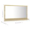 vidaXL Mirror Sonoma oak Engineered wood, acrylic 23.6 x 4.1 x 14.6 in