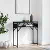 vidaXL Console Table Black Engineered wood, metal 29.5x11.8x29.5 in