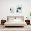 vidaXL Wall-mounted Bedside Cabinet Set of 2 Smoked oak Engineered wood