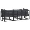 vidaXL Outdoor Furniture with Cushion with Pillow Black Aluminium