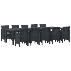 vidaXL Garden Dining Set 11 pcs Anthracite and Light grey